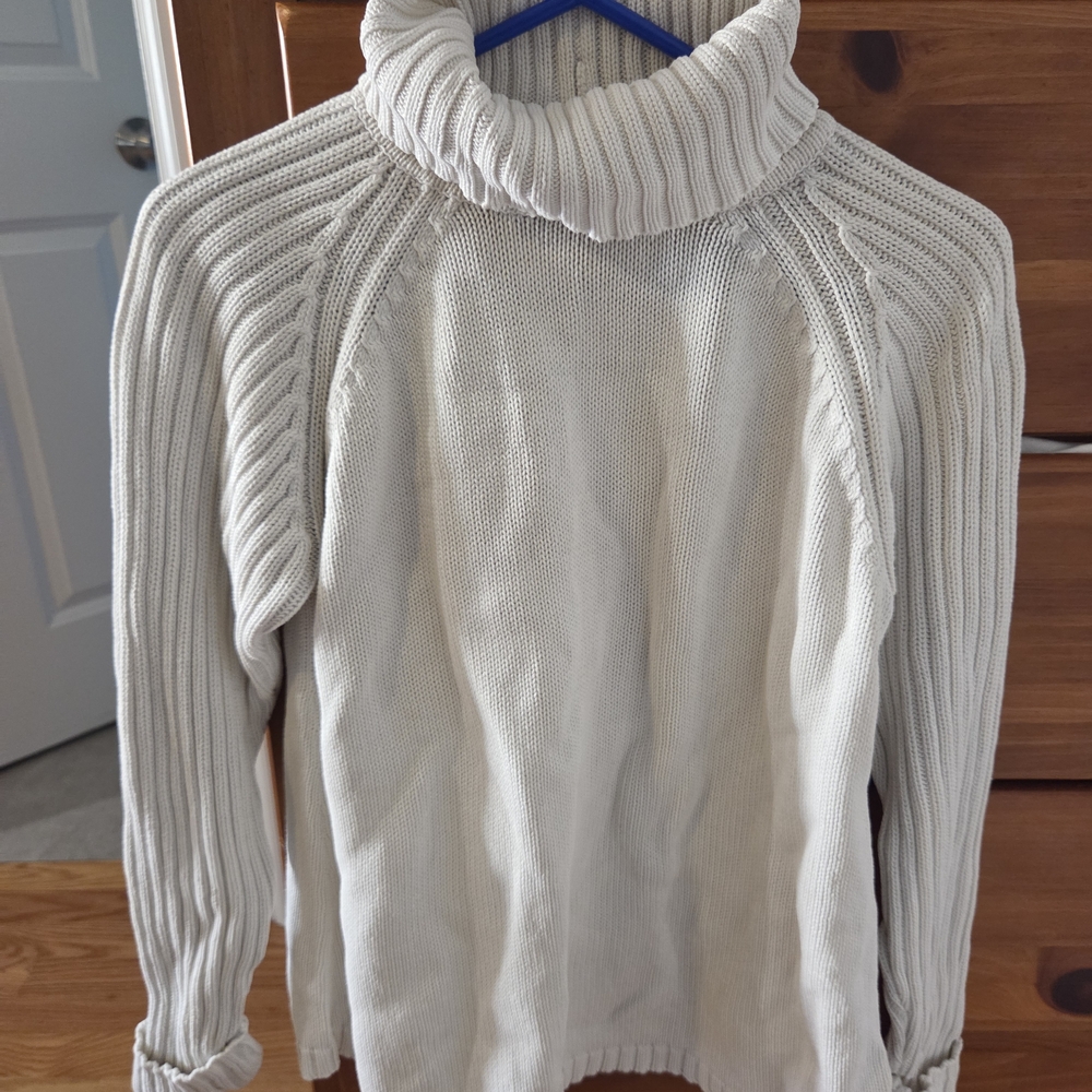 Motherhood Cream Cowl Neck Sweater